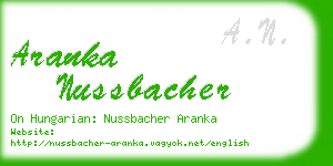 aranka nussbacher business card